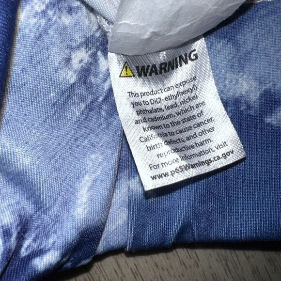 Peach Love California, Blue & White Tie Dyed Boho Hippy Leggings, Women’s Small - Picture 9 of 11